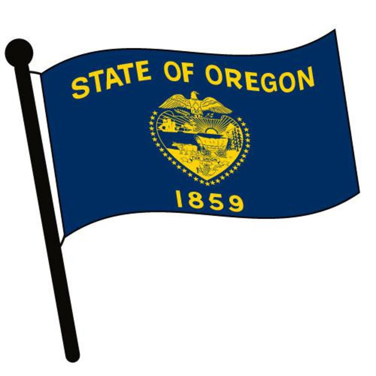 Oregon Waving Flag Clip Art